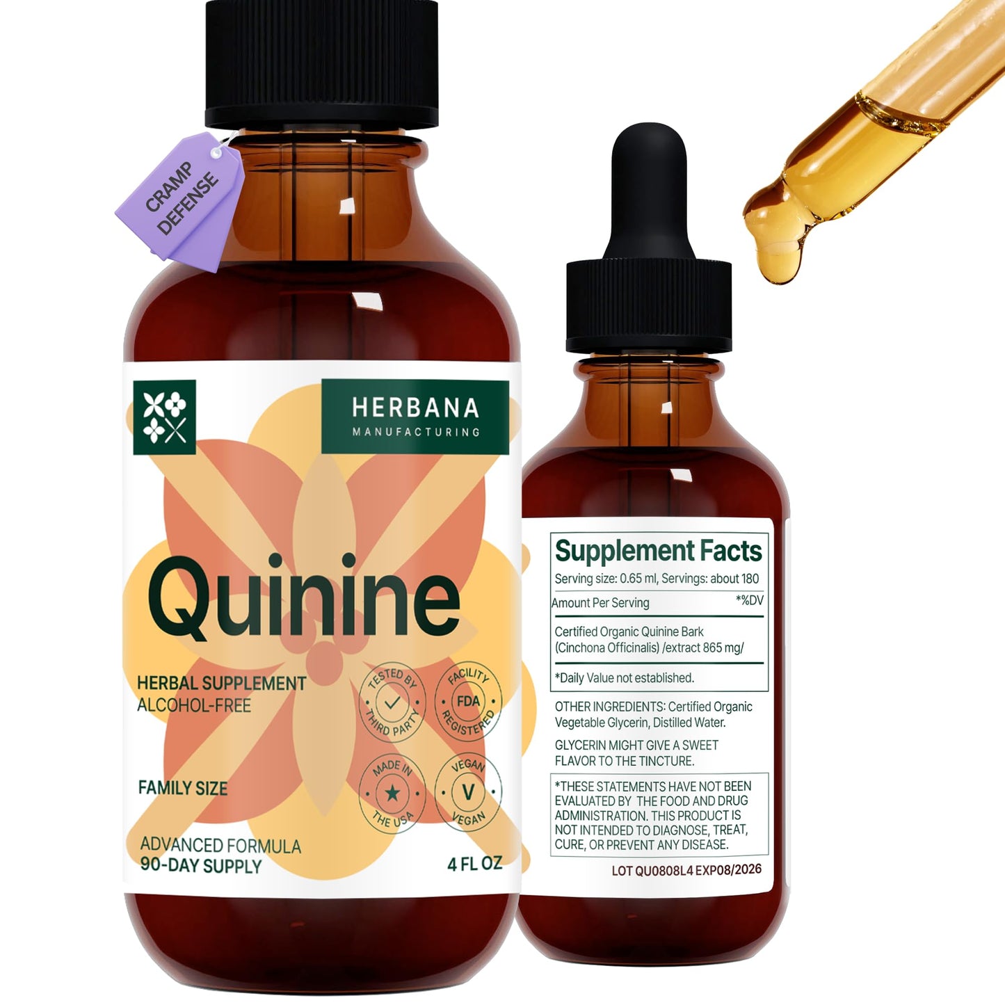 Quinine Liquid Extract 4 oz - Digestive Health & Immune Support | Cinchona Bark Tincture