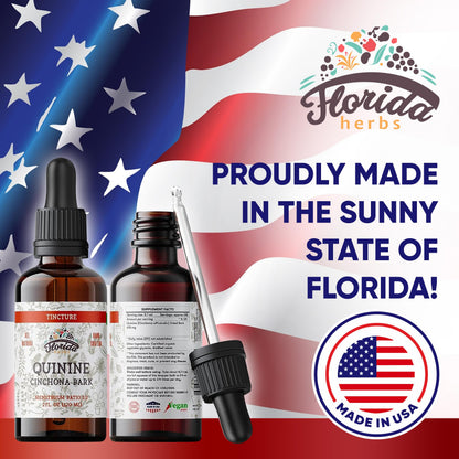 FLORIDA HERBS Quinine Tincture Extract - Quinine Liquid (Cinchona officinalis) 670 mg per Pack, 2 oz (Pack of 2) - Non-GMO, Gluten Free
