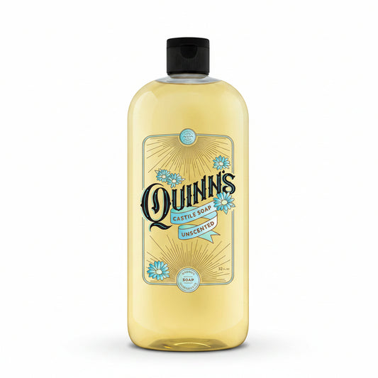 Quinn's Pure Castile Organic Liquid Soap, Unscented – 32 oz