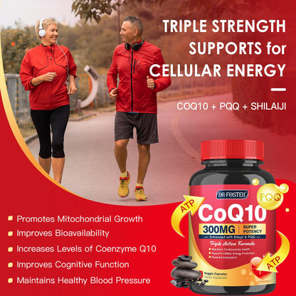 Quinovit CoQ10 300mg with PQQ & Shilajit - 120 Capsules | High Absorption