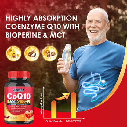Quinovit CoQ10 300mg with PQQ & Shilajit - 120 Capsules | High Absorption