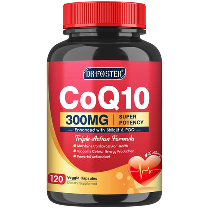 Quinovit CoQ10 300mg with PQQ & Shilajit - 120 Capsules | High Absorption