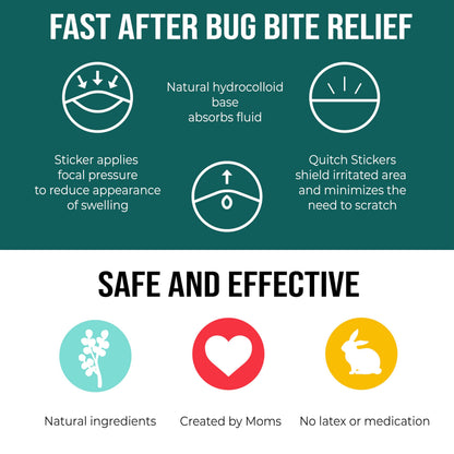 quitch Bug Bite Patches 3x27ct – Natural Itch Relief for Kids & Baby