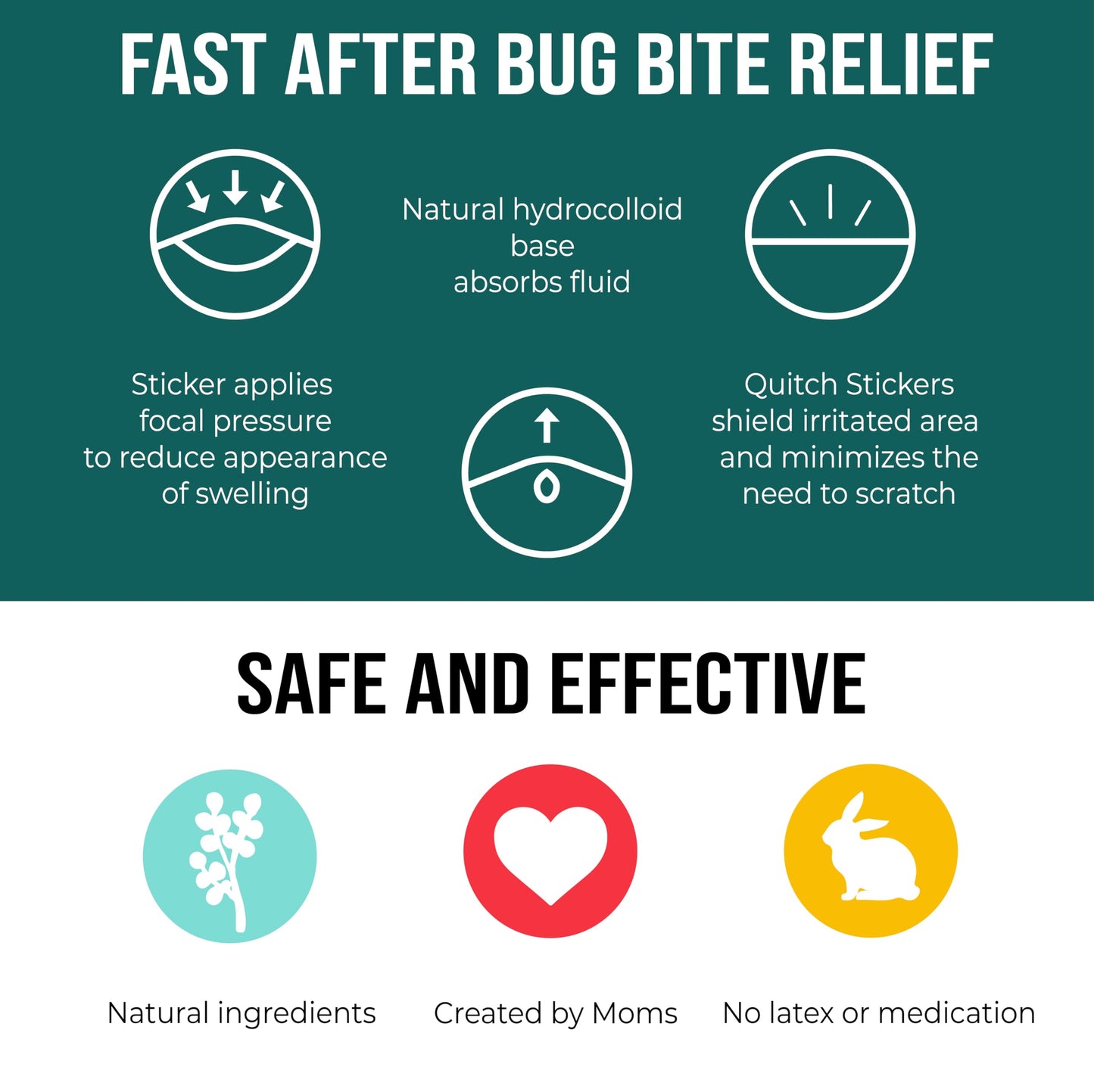quitch Bug Bite Patches 3x27ct – Natural Itch Relief for Kids & Baby