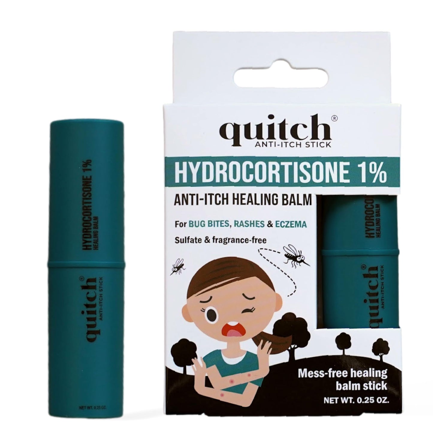 quitch Hydrocortisone Healing Balm – Kid-Friendly Eczema & Psoriasis Relief Stick