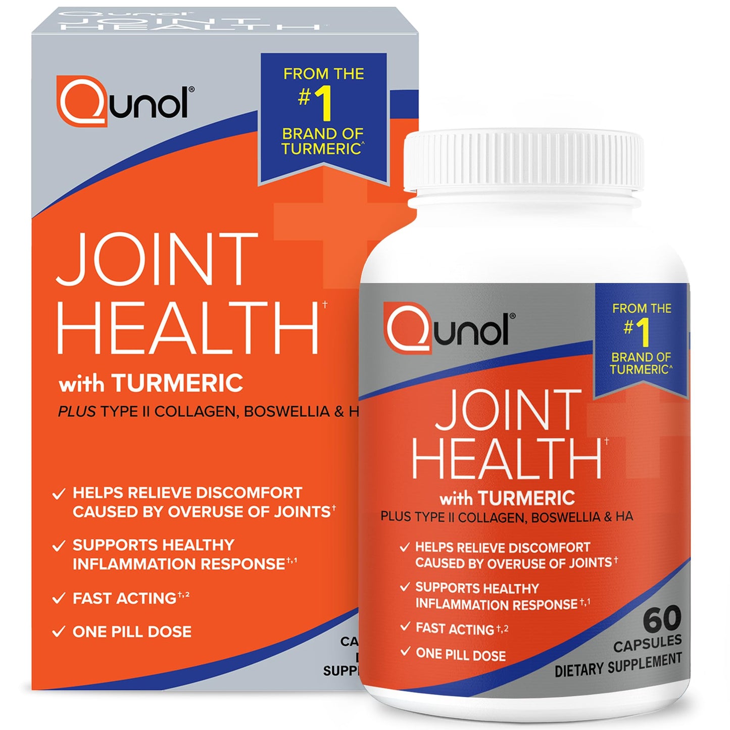 Qunol 5-in-1 Joint Health Supplement – Fast Acting, 60 Count