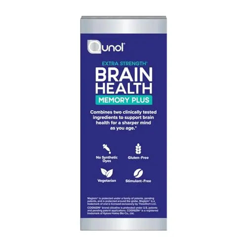 Qunol Brain Health Memory Plus | Magnesium L-Threonate & Cognizin Citicoline for Memory, Focus & Productivity (60 Count) BritishVita | Premium UK Vitamins & Wellness Supplements
