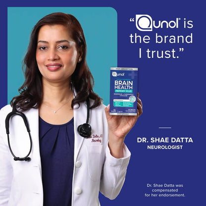 Qunol Brain Health Memory Plus | Magnesium L-Threonate & Cognizin Citicoline for Memory, Focus & Productivity (60 Count) BritishVita | Premium UK Vitamins & Wellness Supplements