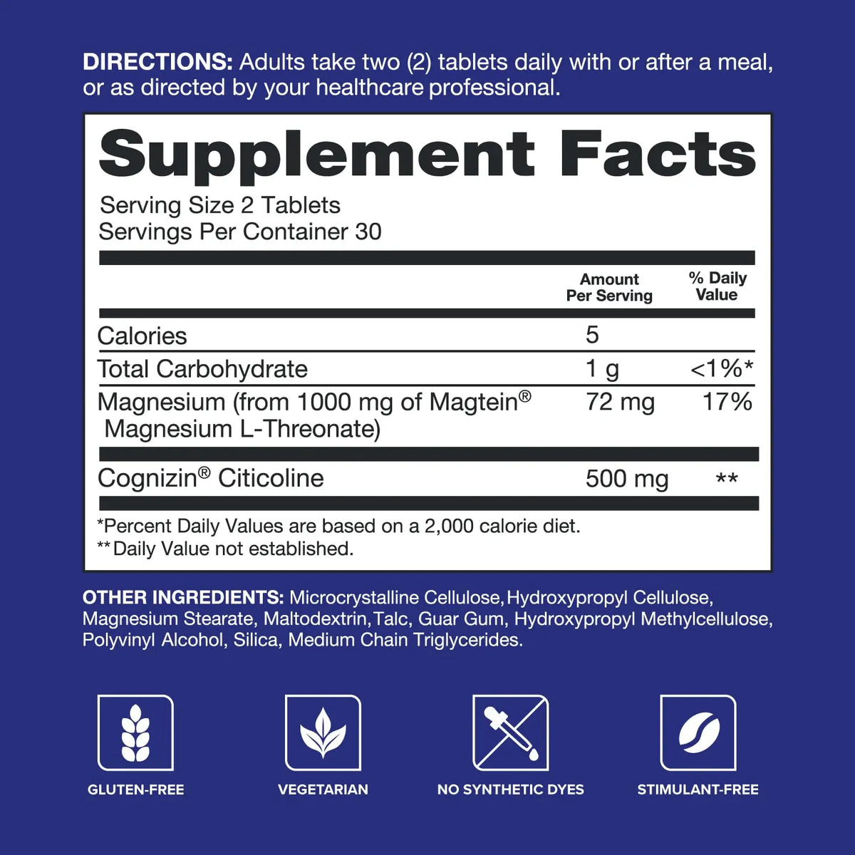 Qunol Brain Health Memory Plus | Magnesium L-Threonate & Cognizin Citicoline for Memory, Focus & Productivity (60 Count) BritishVita | Premium UK Vitamins & Wellness Supplements