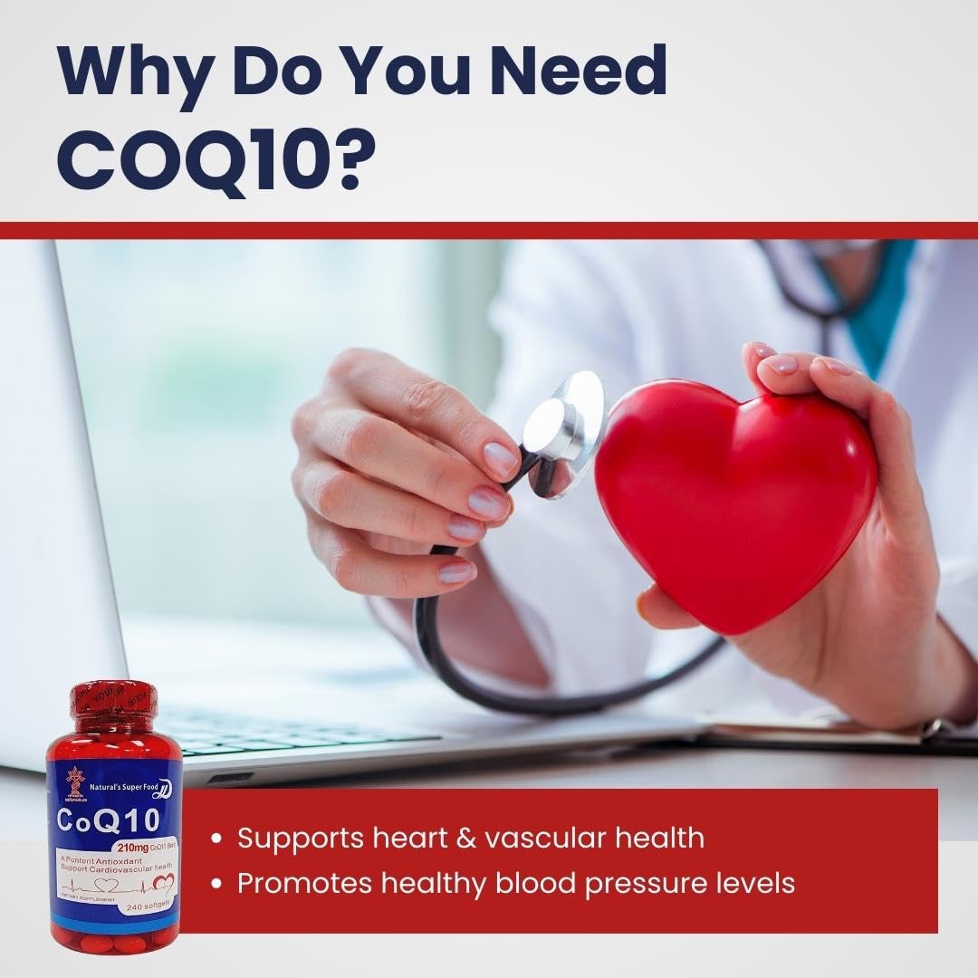 Qunol CoQ10 210mg Softgels – Heart Health & Energy Production | 240 Count