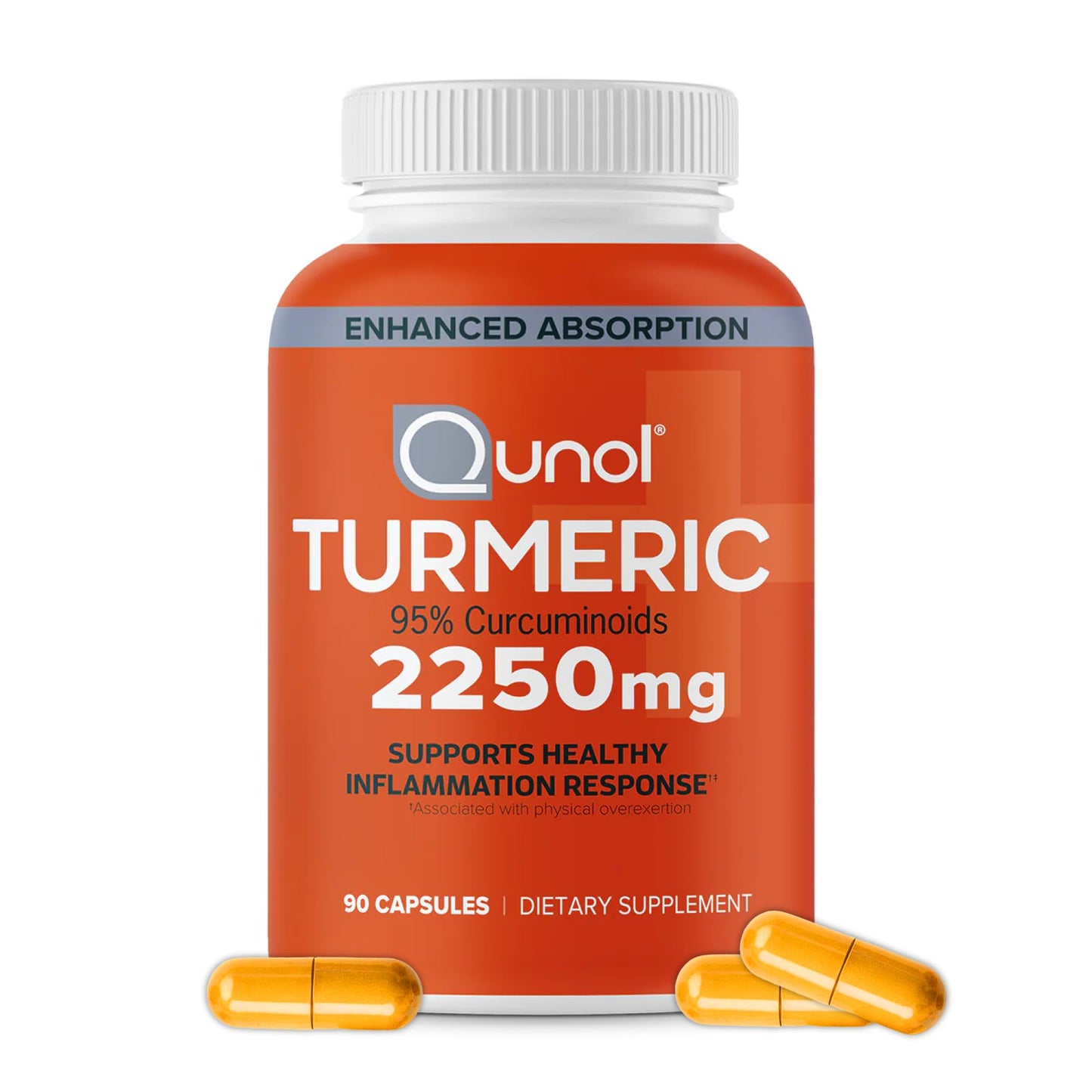 Qunol Turmeric Curcumin 2250mg with Black Pepper – 95% Curcuminoids, Joint Support