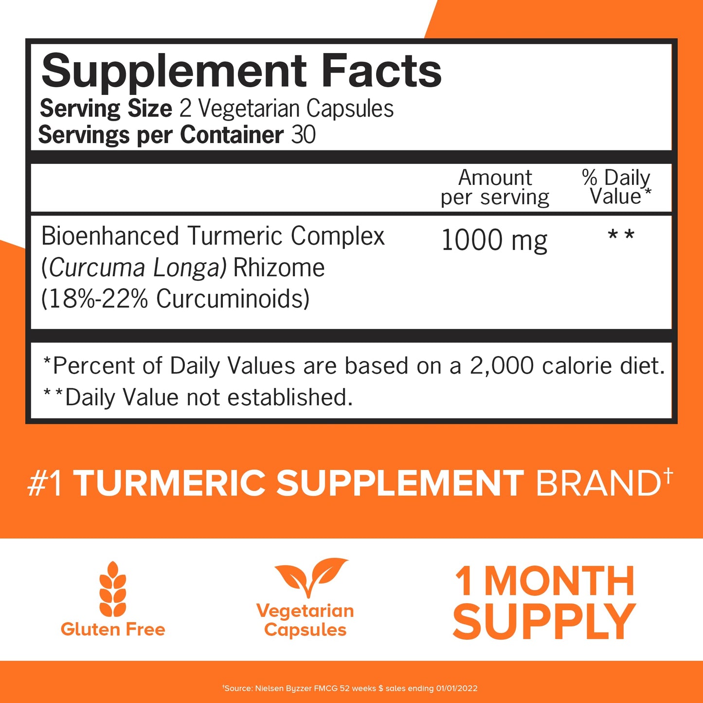 Qunol Turmeric Curcumin Capsules 1000mg - Extra Strength, Hydro-Soluble, 60 Veggie Capsules