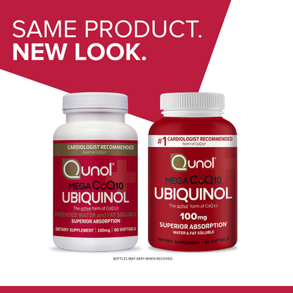 Qunol Ubiquinol CoQ10 100mg Softgels – Superior Absorption, Heart Health & Blood Pressure Support | 60 Count