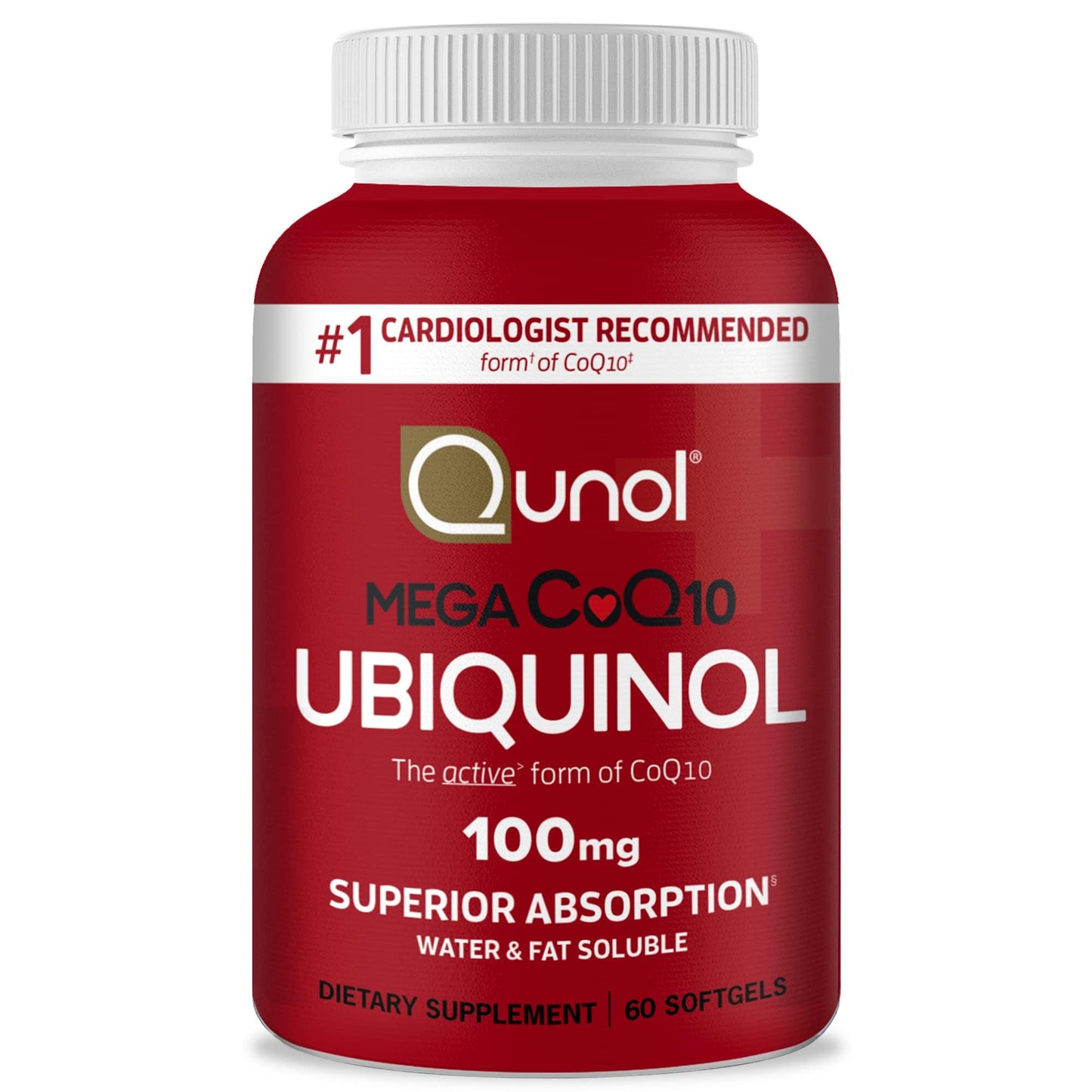 Qunol Ubiquinol CoQ10 100mg Softgels – Superior Absorption – 60 Count