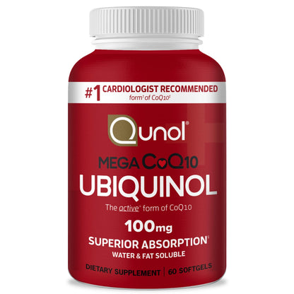 Qunol Ubiquinol CoQ10 100mg Softgels – Superior Absorption – 60 Count