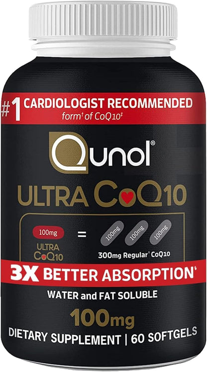 Qunol Ultra CoQ10 100mg 120 Softgels – 3X Absorption