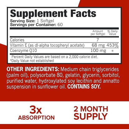 Qunol Ultra CoQ10 100mg 120 Softgels – 3X Absorption