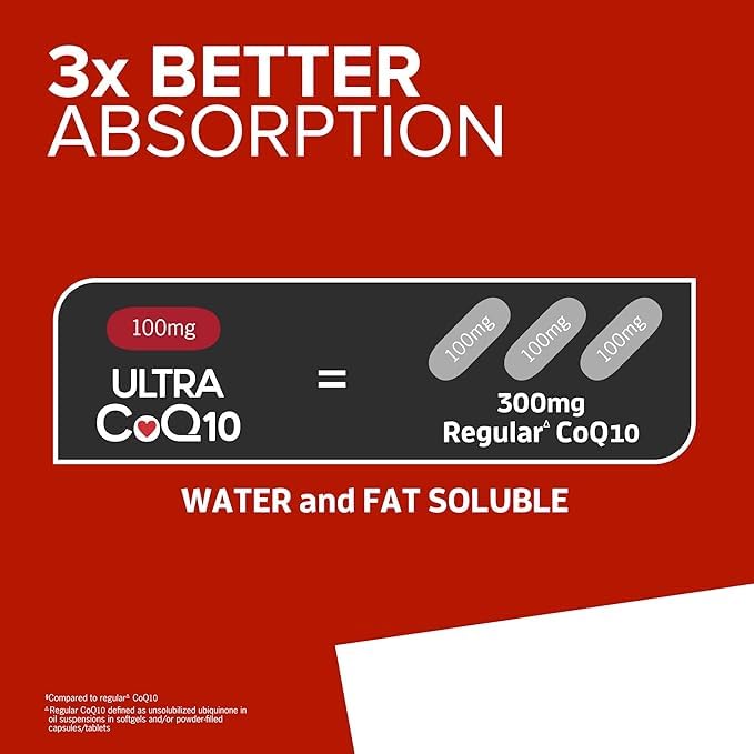Qunol Ultra CoQ10 100mg 120 Softgels – 3X Absorption