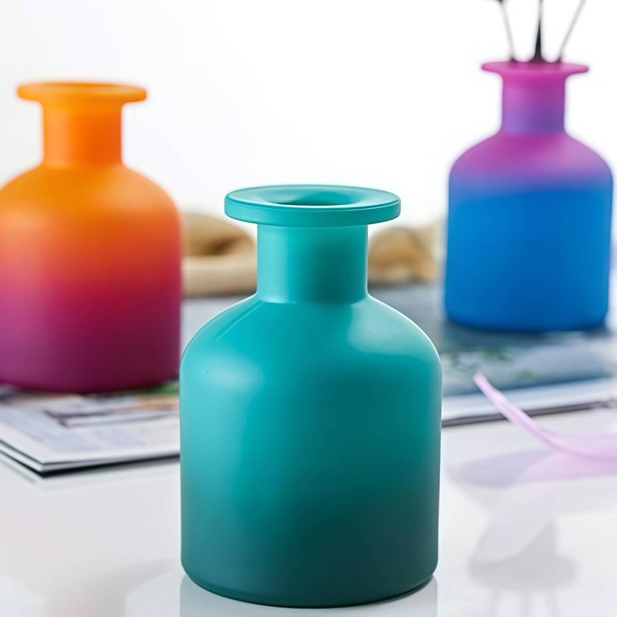 QUUPY 150ml Glass Diffuser Bottle — DIY Essential Oils Container (4 Colors)