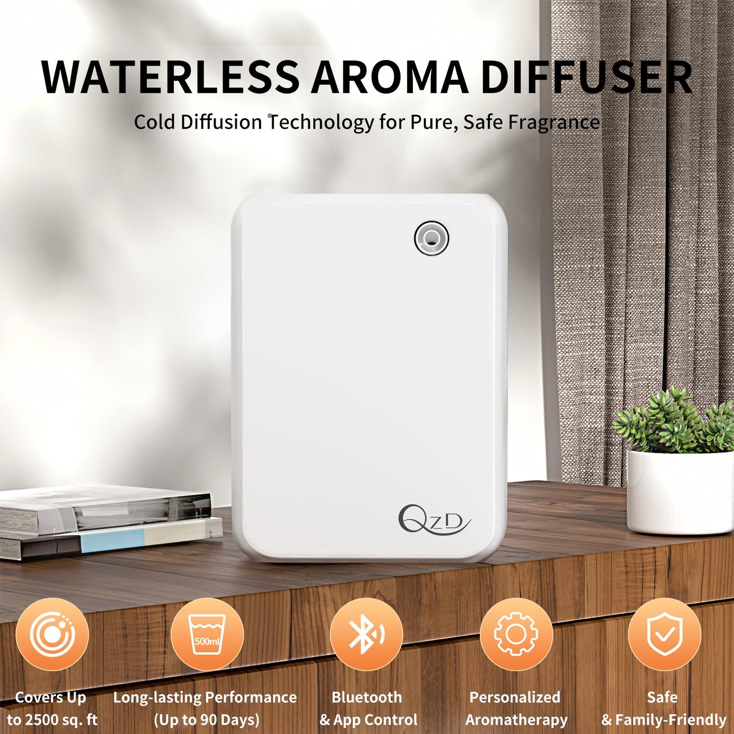 QZD Smart Scent Air Machine – 500ML Capacity, 2500 Sq Ft Coverage