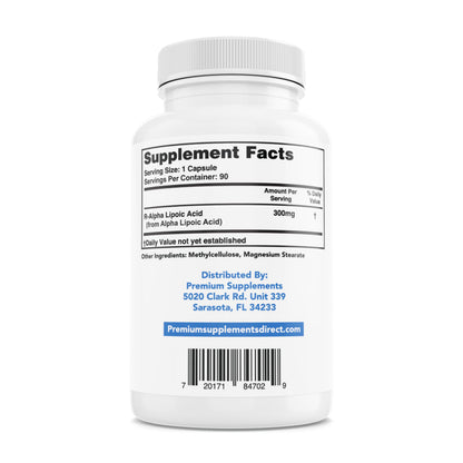 R-Alpha Lipoic Acid 300mg | Pure R-Lipoic Acid, 90 Count | MAX Strength