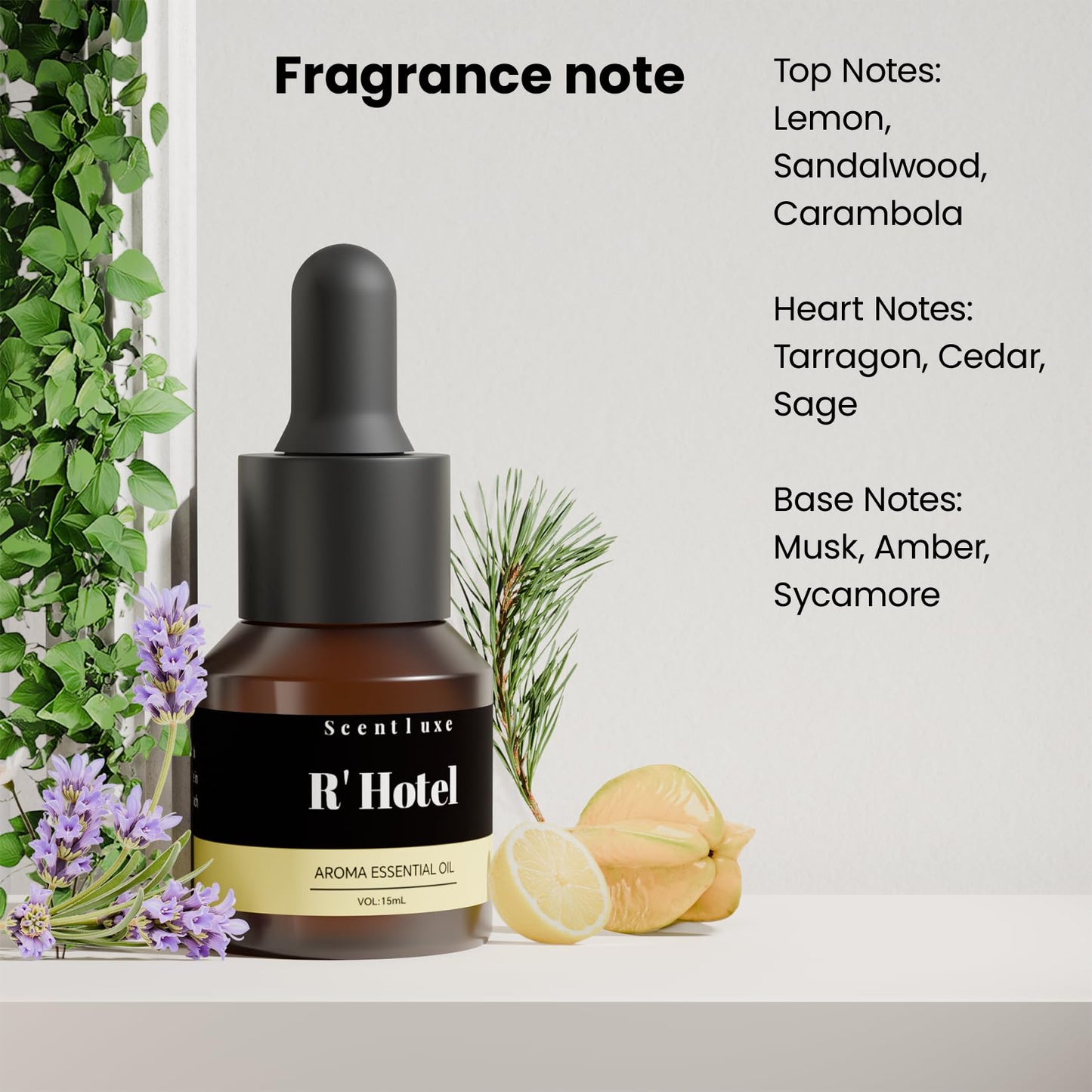 R' Hotel Diffuser Oil – Inspired by Ritz-Carlton New York Scent | Premium Fragrance Oil for Ultrasonic & Waterless Diffusers (15 mL)