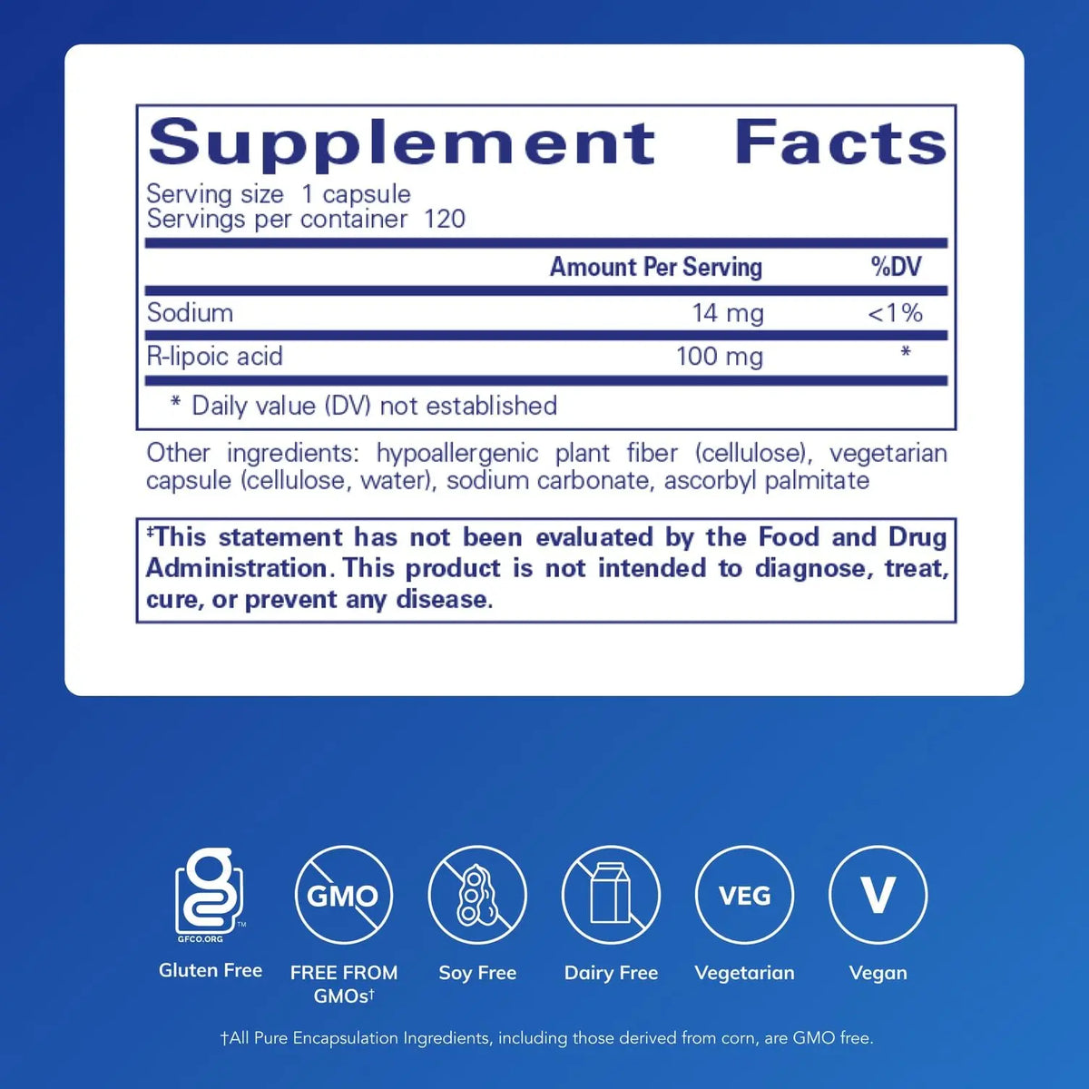 Pure Encapsulations R-Lipoic Acid (Stabilized) – Hypoallergenic Antioxidant & Metabolic Support | 120 Capsules BritishVita | Premium UK Vitamins & Wellness Supplements