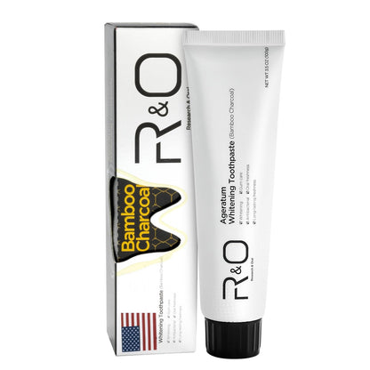 R&O Ageratum Whitening Toothpaste with Bamboo Charcoal 3.53 oz | Whitens Teeth, Reduces Plaque, Fresh Breath