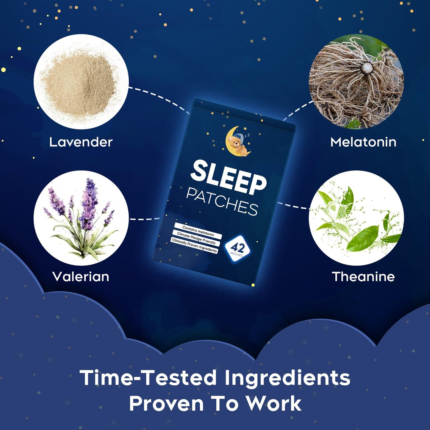 RAAYAM Sleep Patches for Adults - Easy Patch with Valerian & Melatonin (42 Blue Pack)