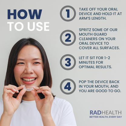 RAD FRESH Natural Mouth Guard Cleaner – 3.4 oz No-Rinse Formula for Aligners & Dentures