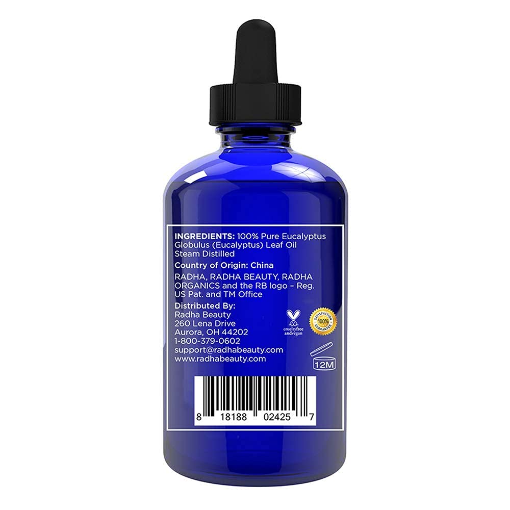 Radha Beauty Eucalyptus Essential Oil 4 oz – Pure & Therapeutic Grade