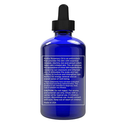 Radha Beauty Rosemary Essential Oil 4 oz – 100% Pure Therapeutic Grade, Steam Distilled