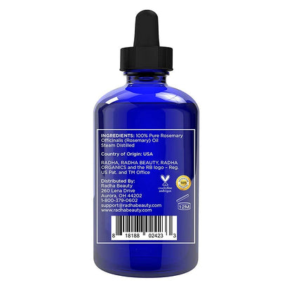Radha Beauty Rosemary Essential Oil 4 oz – 100% Pure Therapeutic Grade, Steam Distilled