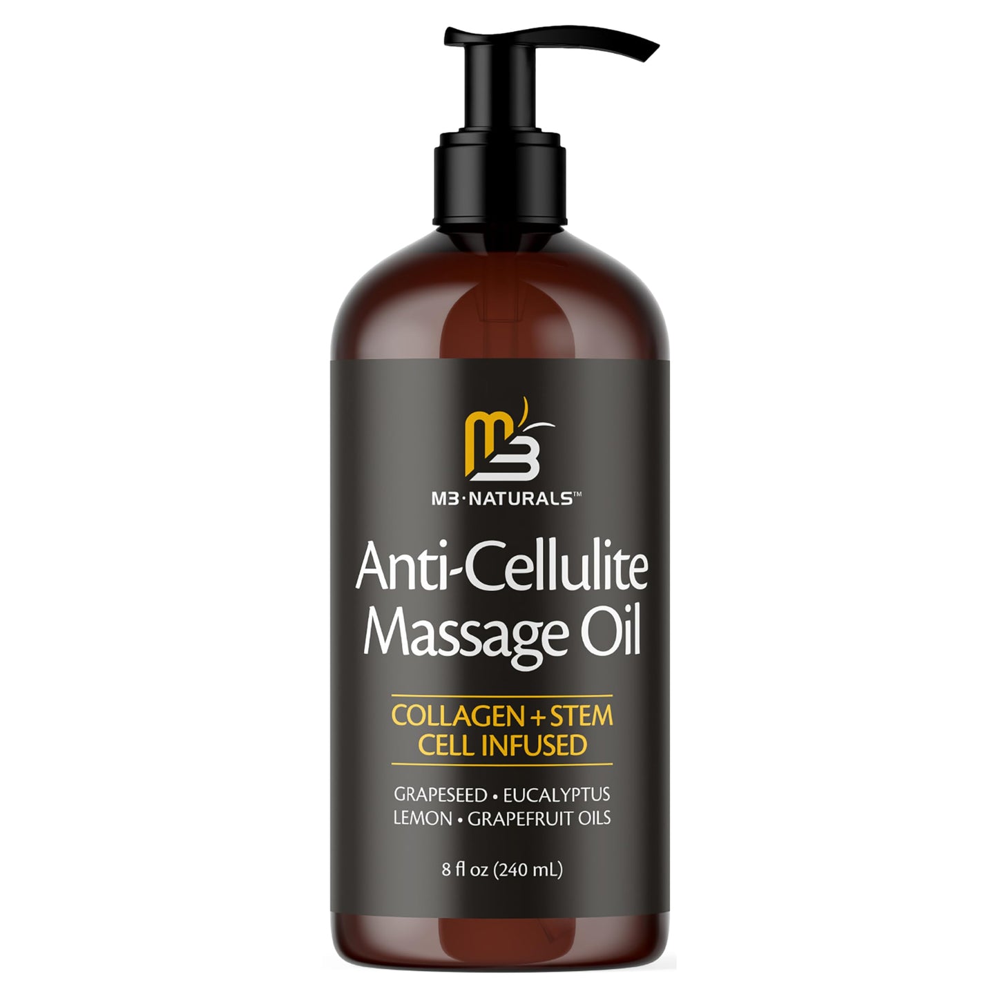 Anti-Cellulite Massage Oil & Firm Dry Brush Kit | M3 Naturals Radiant Body Care