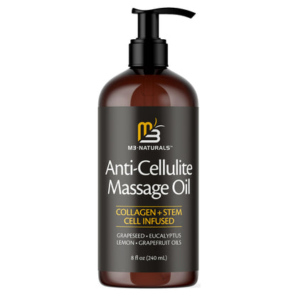 Anti-Cellulite Massage Oil & Firm Dry Brush Kit | M3 Naturals Radiant Body Care