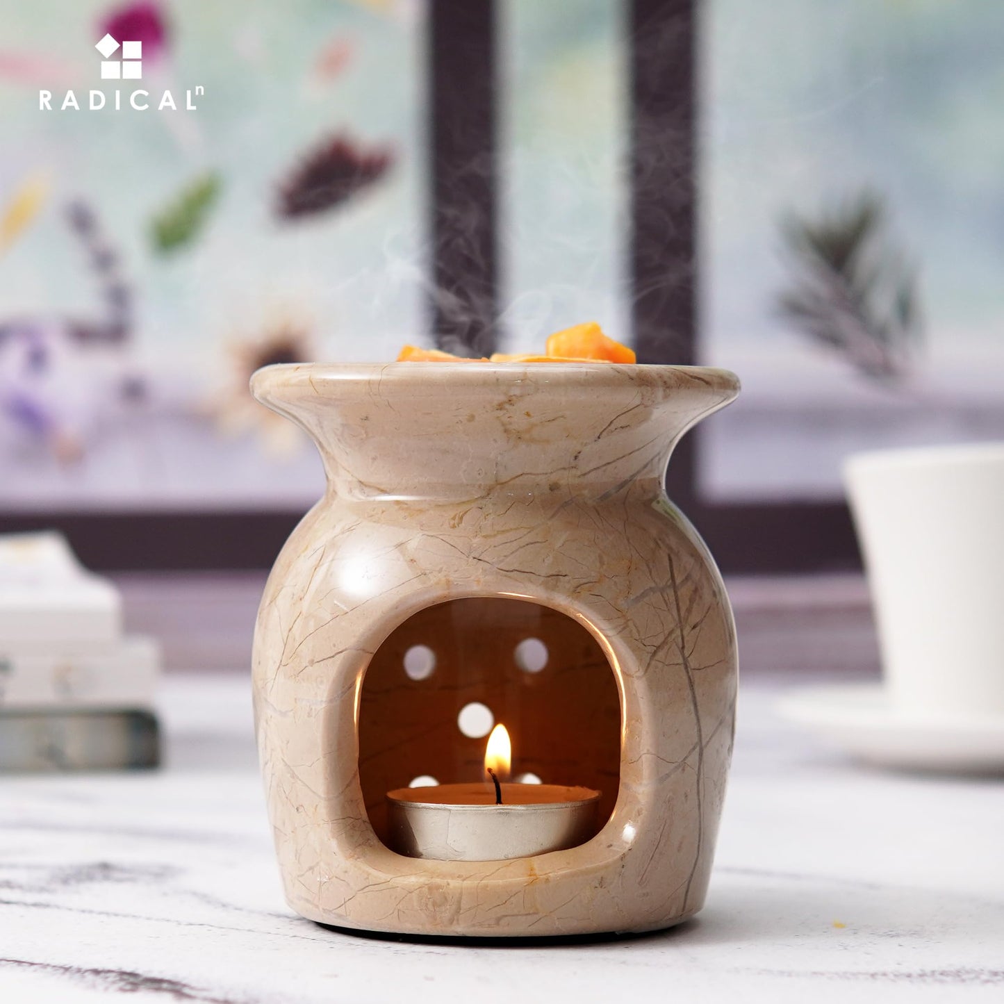 Radicaln Marble Oil Burner 4-Inch Verona – Candle Warmer & Aromatherapy Diffuser