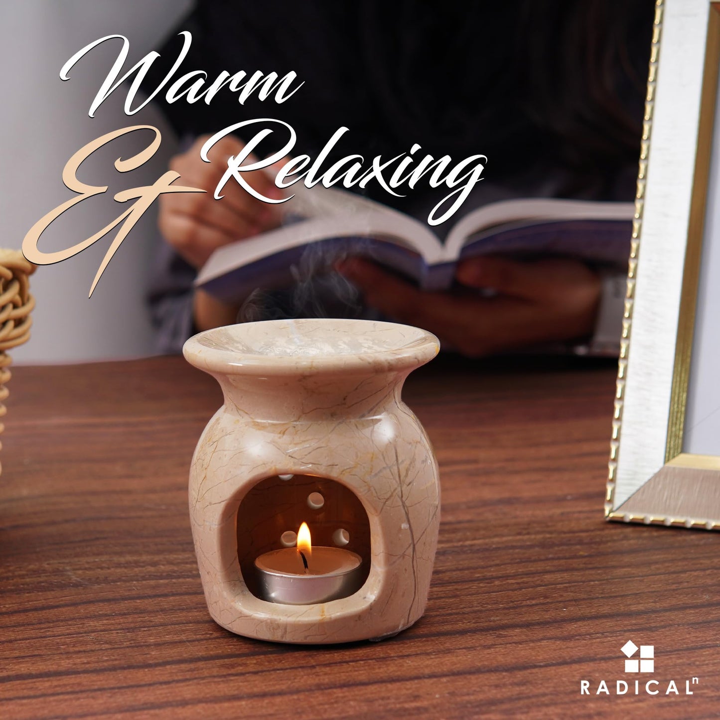 Radicaln Marble Oil Burner 4-Inch Verona – Candle Warmer & Aromatherapy Diffuser