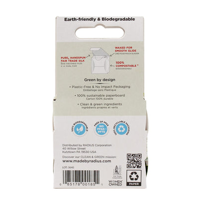 RADIUS Dental Floss – Natural Silk, Unscented, 33 Yards (Pack of 6)