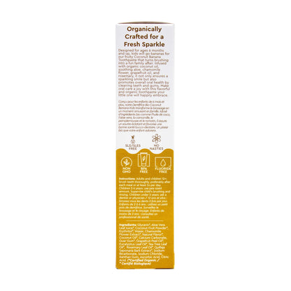 Radius USDA Kids Organic Toothpaste - Coconut Banana 3 oz (Pack of 1)