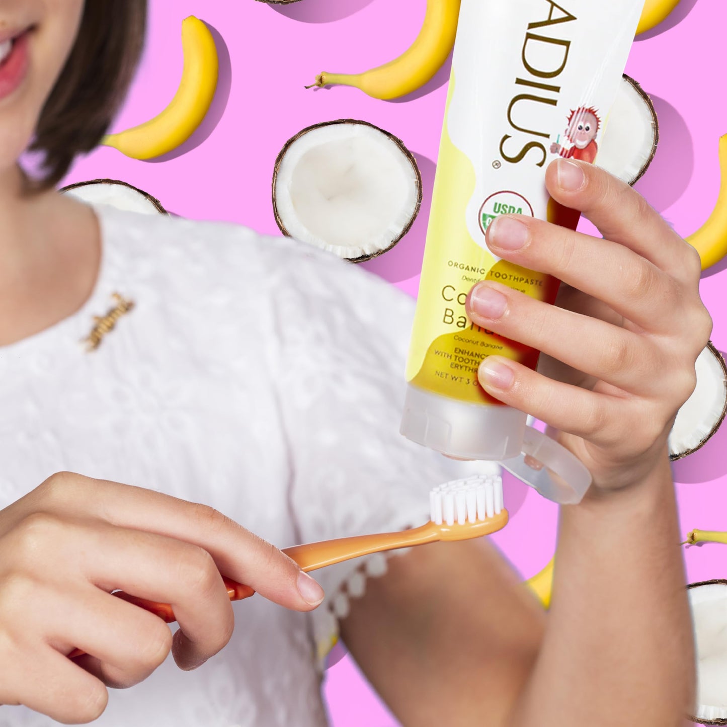 Radius USDA Kids Organic Toothpaste - Coconut Banana 3 oz (Pack of 1)