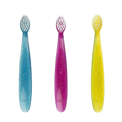 RADIUS Totz Toothbrush - Extra Soft Toddler Toothbrushes (18 Months+), BPA Free & ADA Accepted - Pack of 3