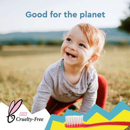 RADIUS Totz Toothbrush - Extra Soft Toddler Toothbrushes (18 Months+), BPA Free & ADA Accepted - Pack of 3