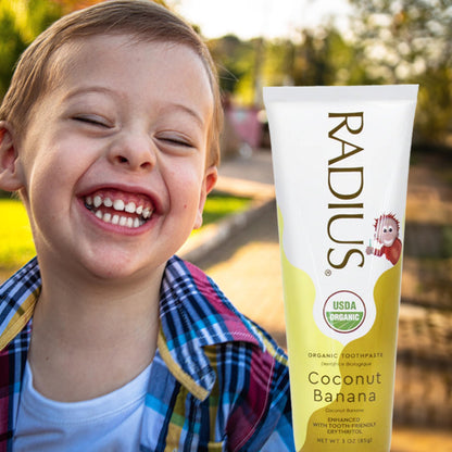 RADIUS USDA Organic Kids Toothpaste Coconut Banana 3oz – 6 Pack