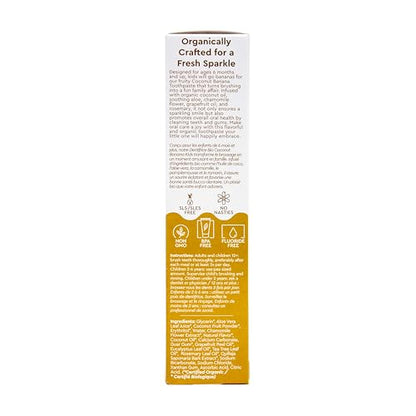 RADIUS USDA Organic Kids Toothpaste Coconut Banana 3oz – 6 Pack