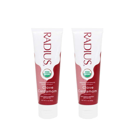 RADIUS USDA Organic Toothpaste 3oz – Clove Cardamom (Pack of 2)