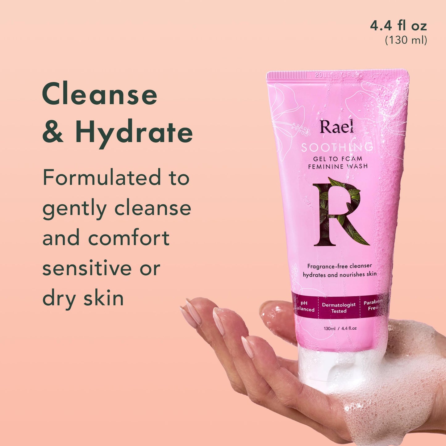 Rael Feminine Wash – Gentle Gel-to-Foam Cleanser for Sensitive Skin (Pack of 2)