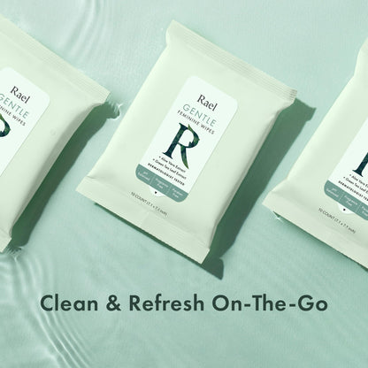 Rael Feminine Wipes – Flushable, Travel-Size, Hypoallergenic, All Skin Types (3 x 10 Count)