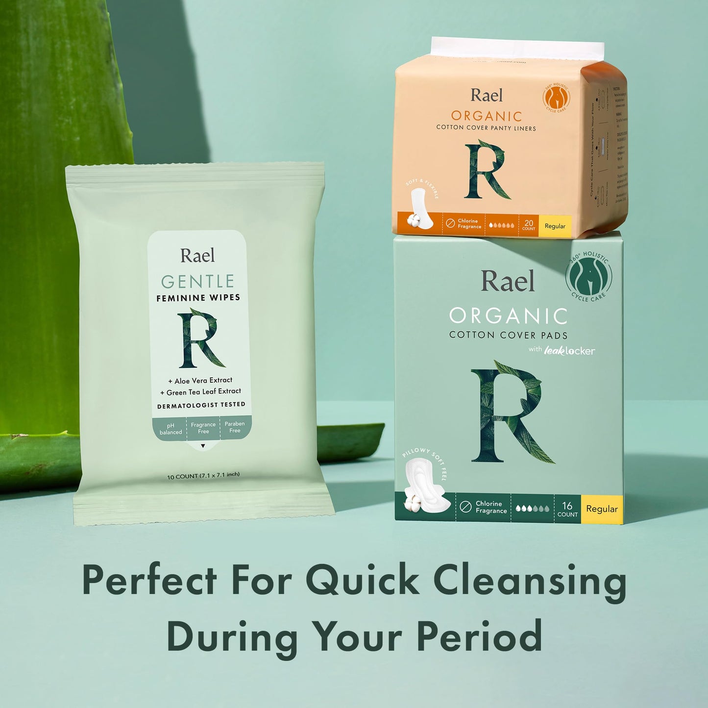Rael Feminine Wipes – Flushable, Travel-Size, All Skin Types