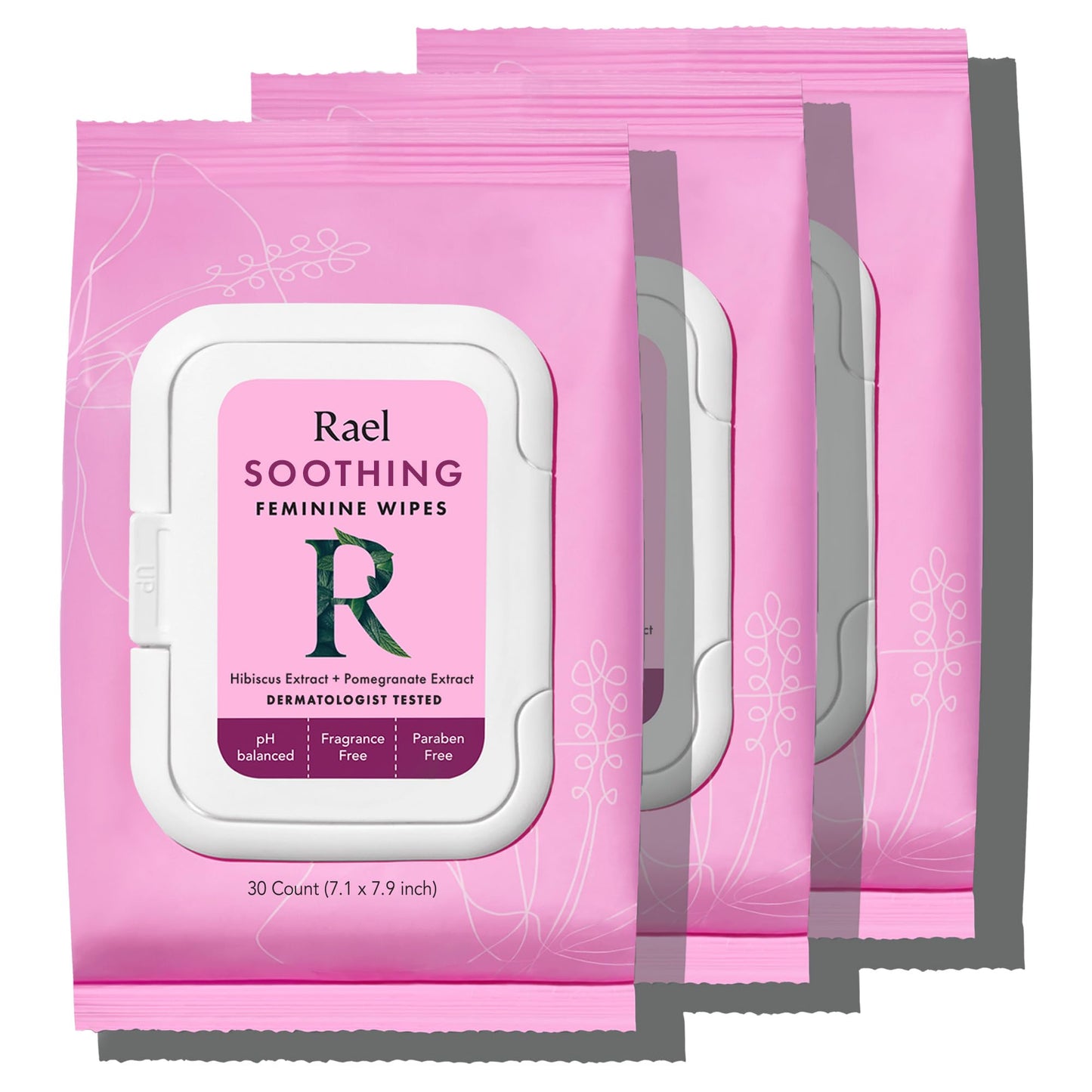 Rael Feminine Wipes | Soothing, pH-Balanced Care for Women | 3 Pack (4.4 fl oz each)