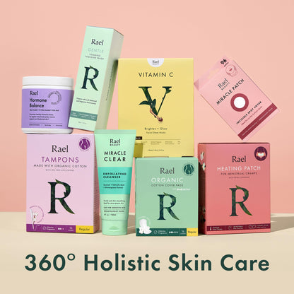 Rael Organic Cotton Wipes - Individually Wrapped Body Cloths for All Skin Types (2 x 10)